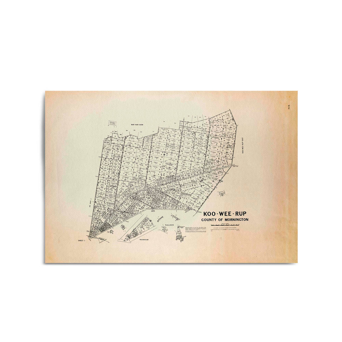 1958 Vintage Map of Koo Wee Rup, Victoria Australia Vintage Maps