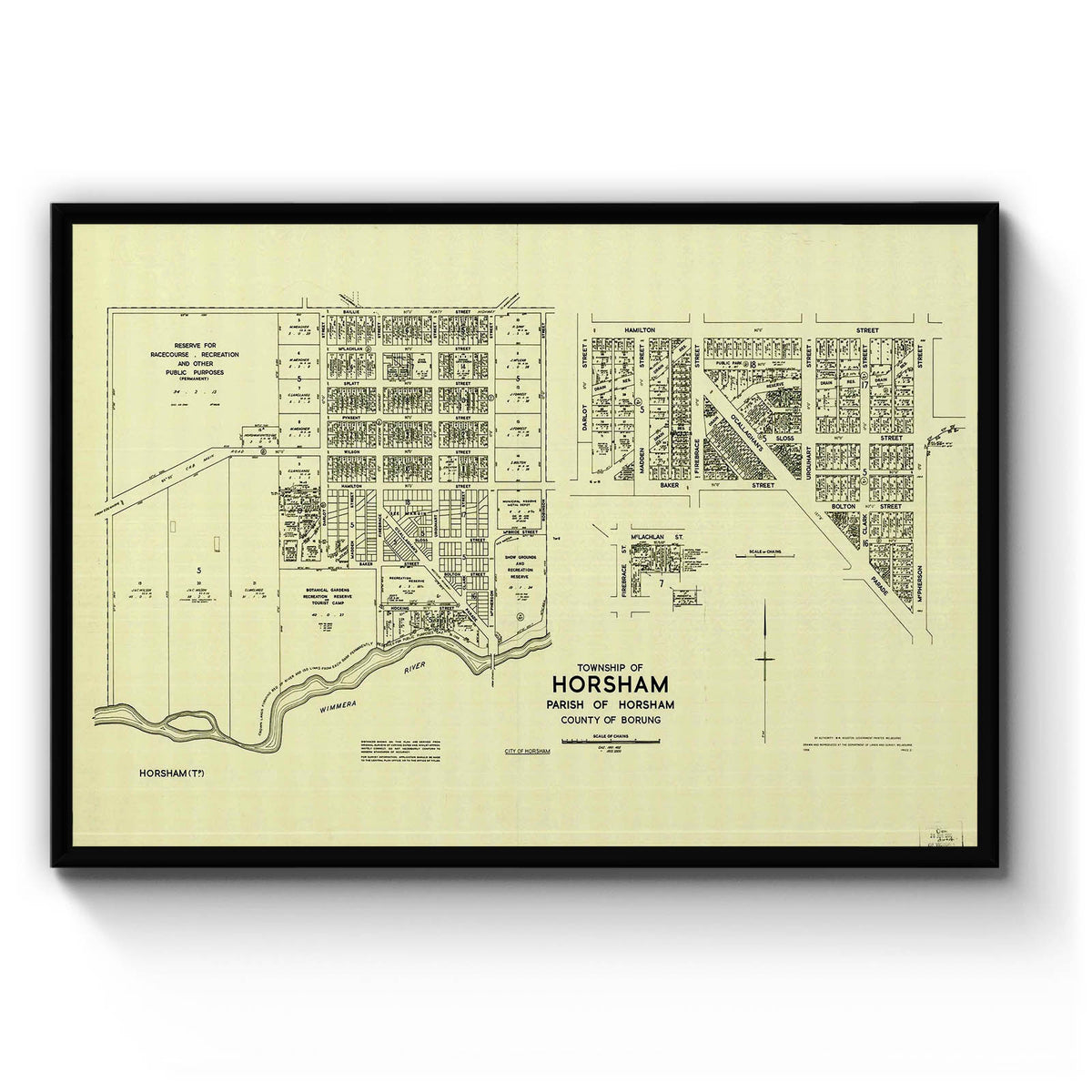 Horsham Victoria Australia Vintage Map 2 1958 Vintage Maps