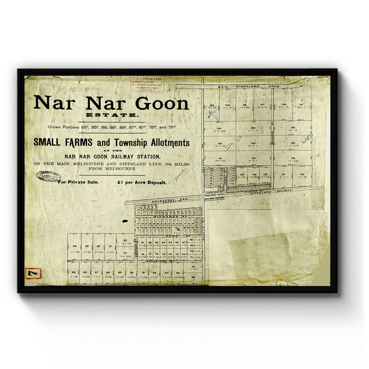 Nar Nar Goon, Victoria Australia Vintage Map 1 (18?) Vintage Maps