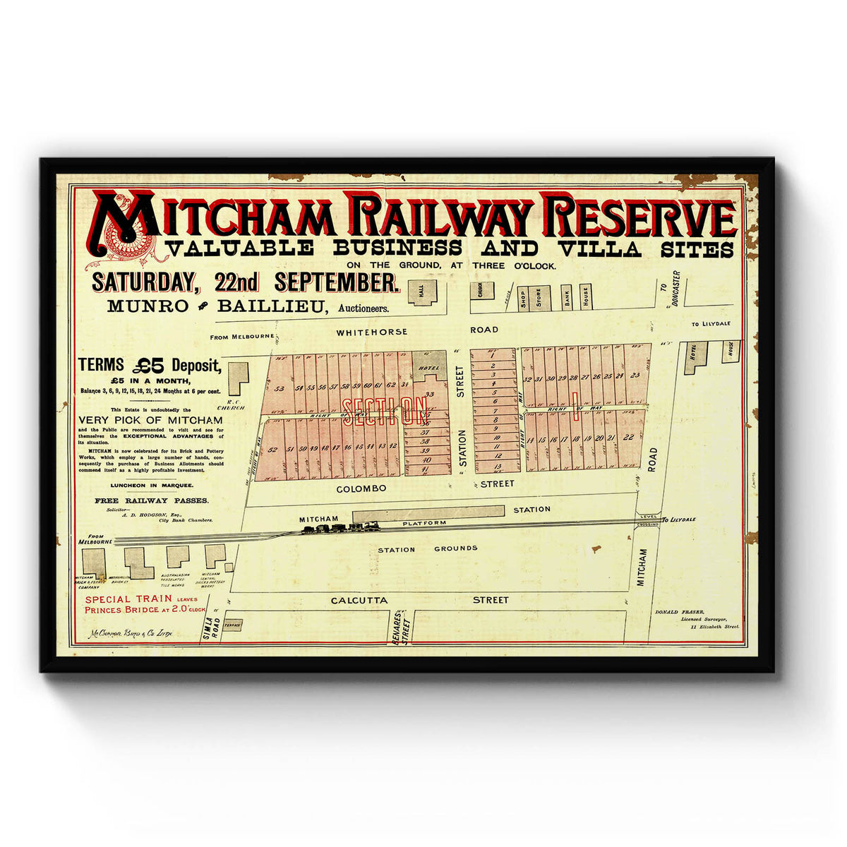 Mitcham, Victoria Australia Vintage Map 6 (1888) Vintage Maps