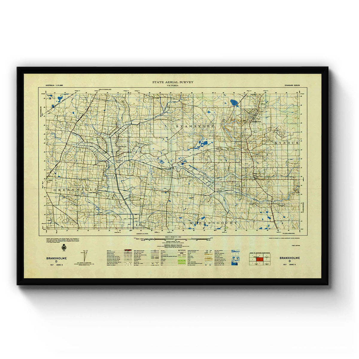 Branxholme, Victoria Australia Vintage Map 5 (1960) Vintage Maps