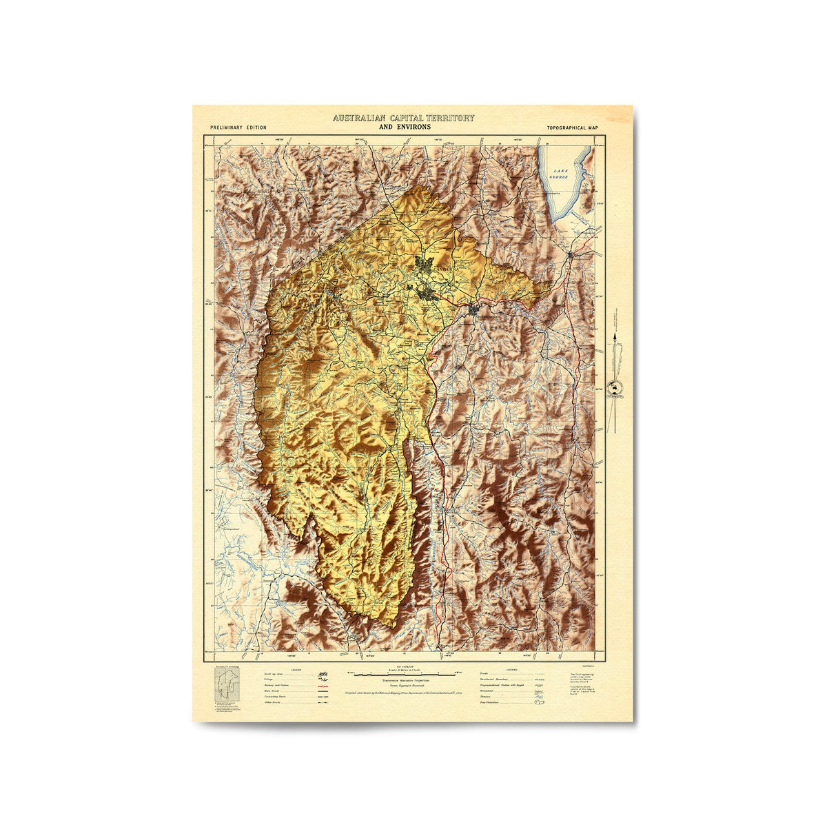 1952 Map of the Australian Capital Territory and Surrounds – Vintage Maps
