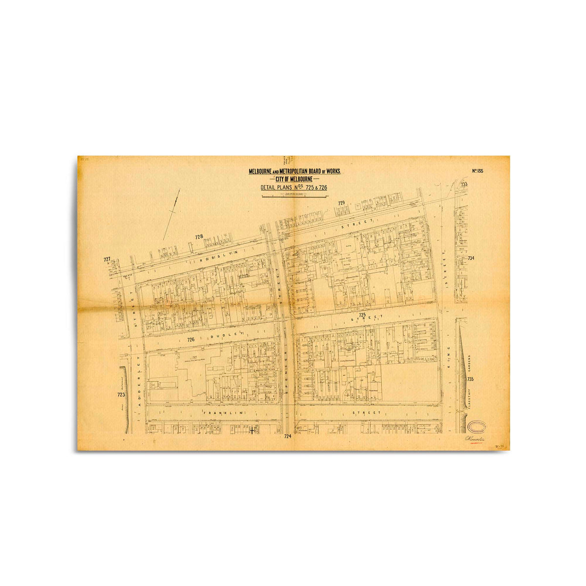 1895 Vintage Map of Melbourne CBD, Victoria Australia – Vintage Maps