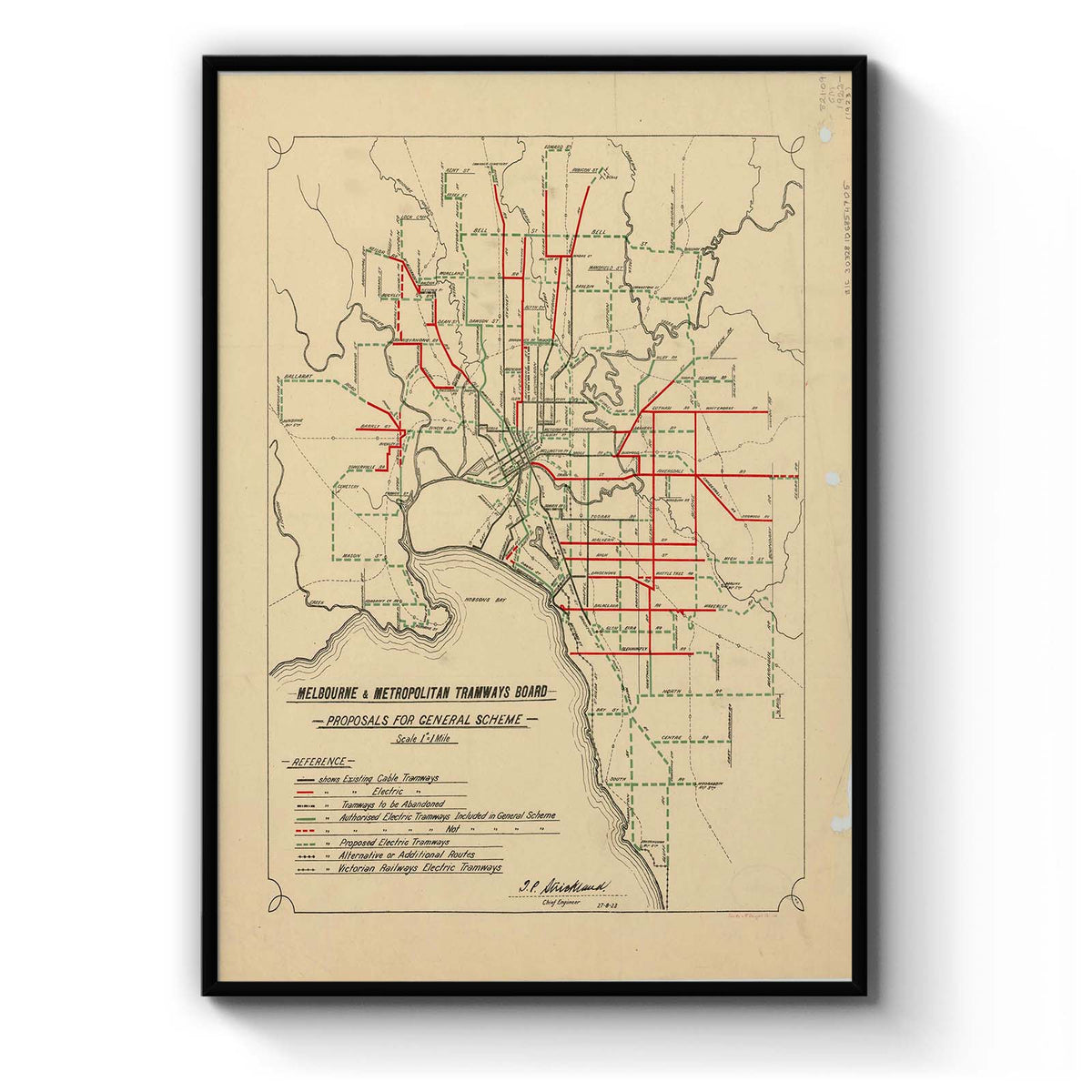 Melbourne Tramways Map (1923) – Vintage Maps