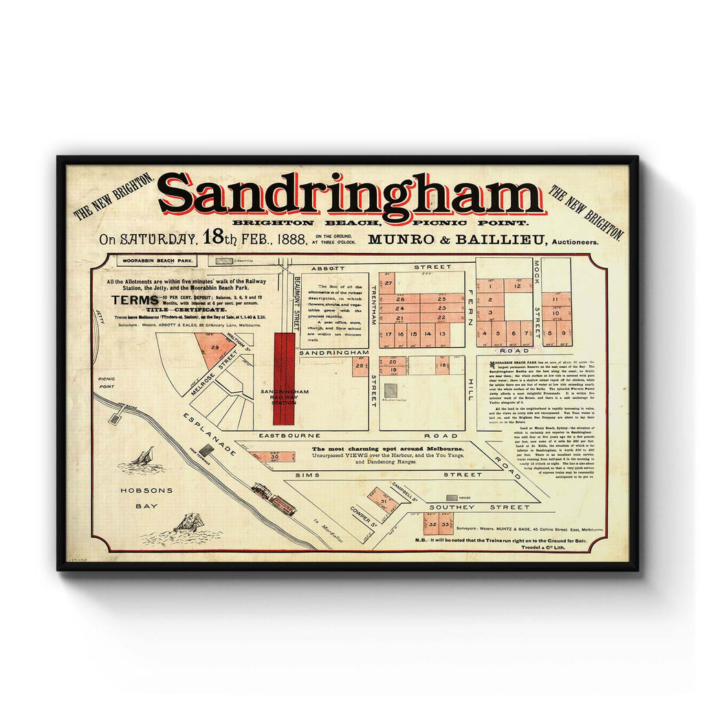 Sandringham, Victoria Vintage Maps