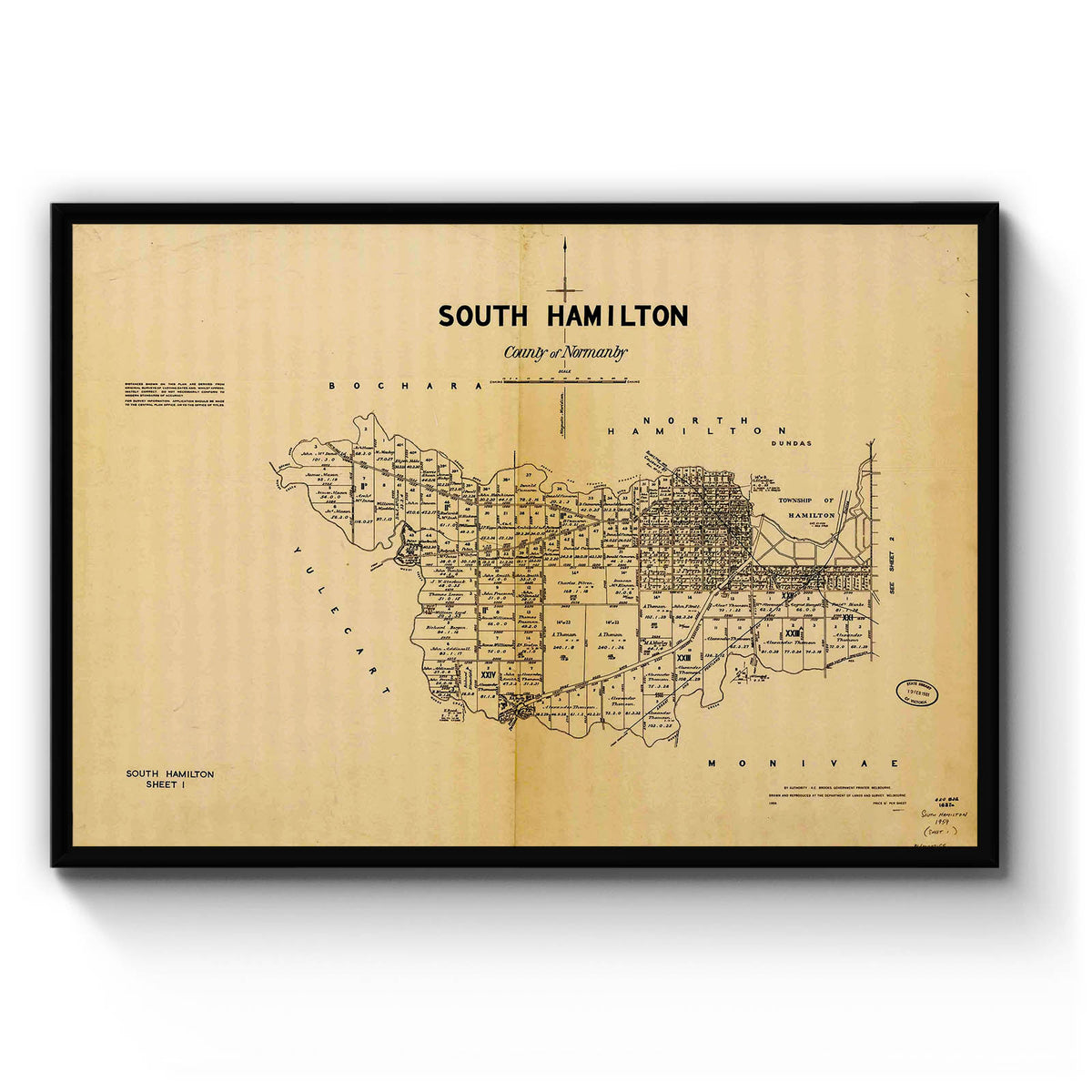 Hamilton Victoria Postcode Hamilton, Victoria Vintage Maps