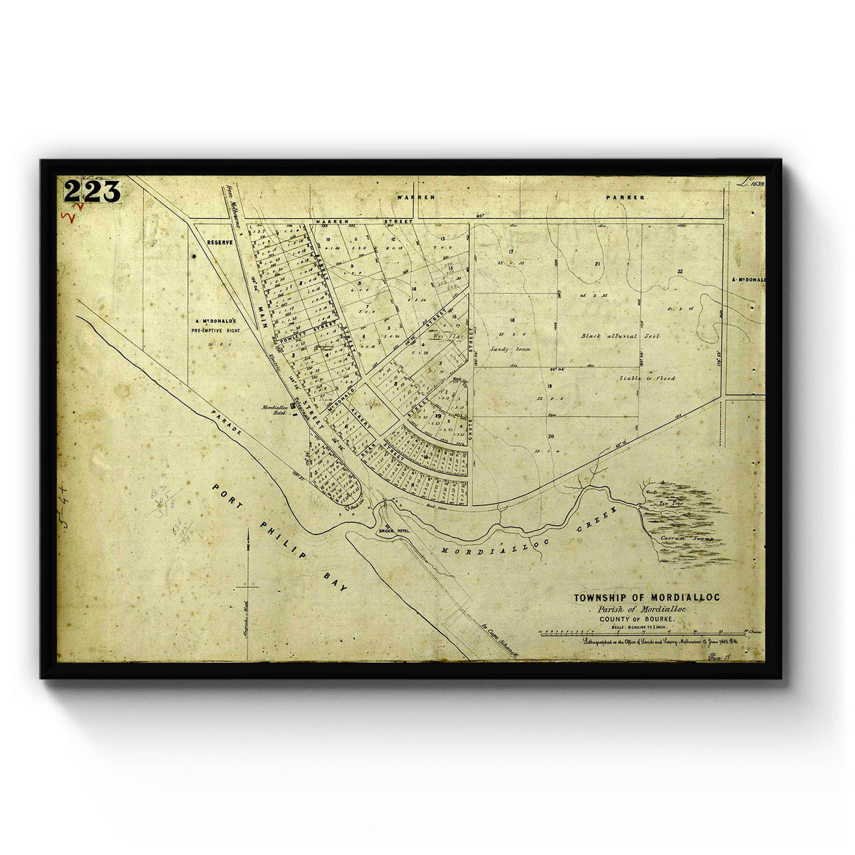 Mordialloc, Victoria Australia Vintage Map #27 (1863) – Vintage Maps