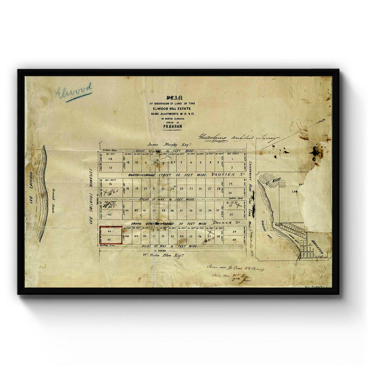 Elwood, Victoria Australia Vintage Map #22 (1850?) – Vintage Maps