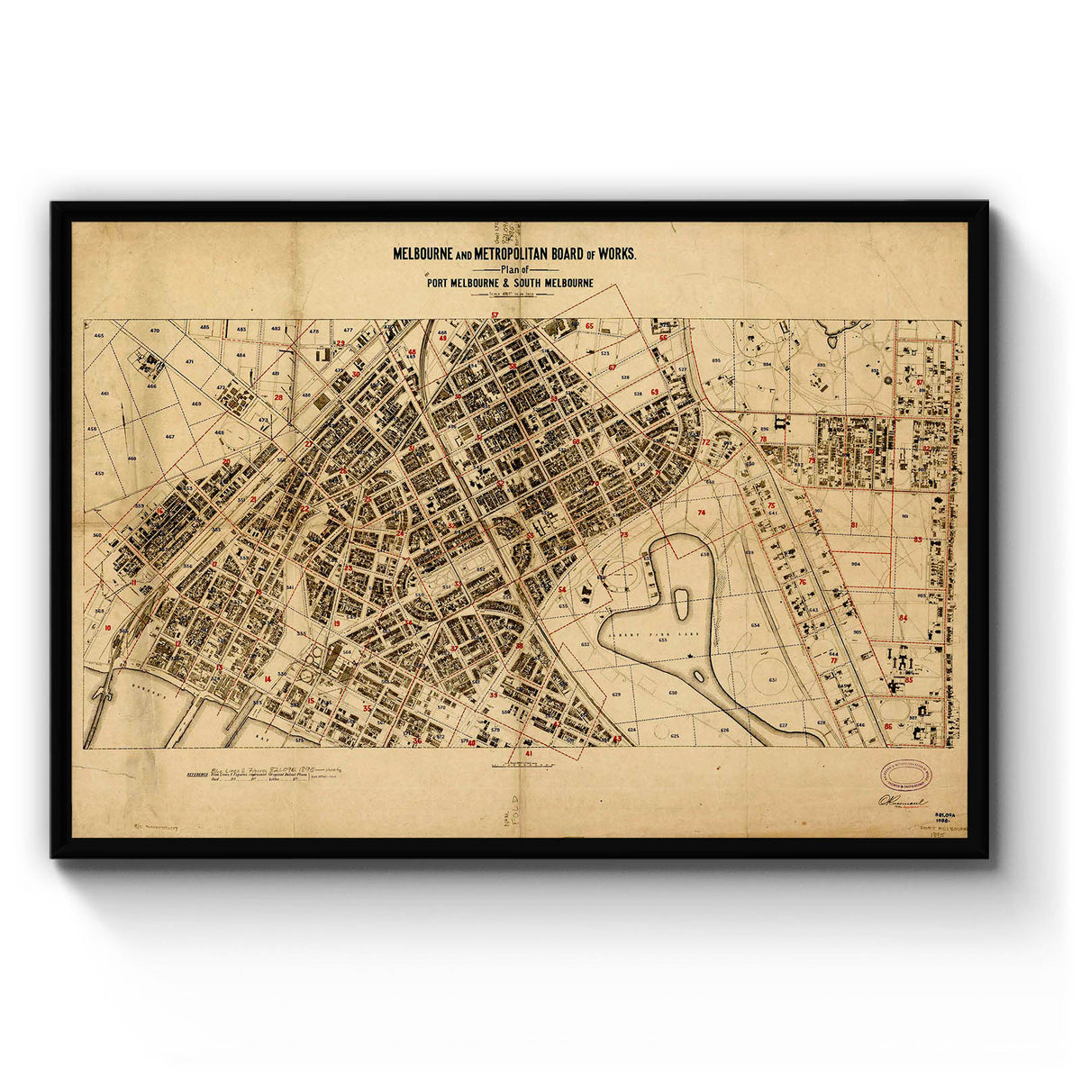 South Melbourne, Victoria Australia Vintage Map #50 (1894) – Vintage Maps