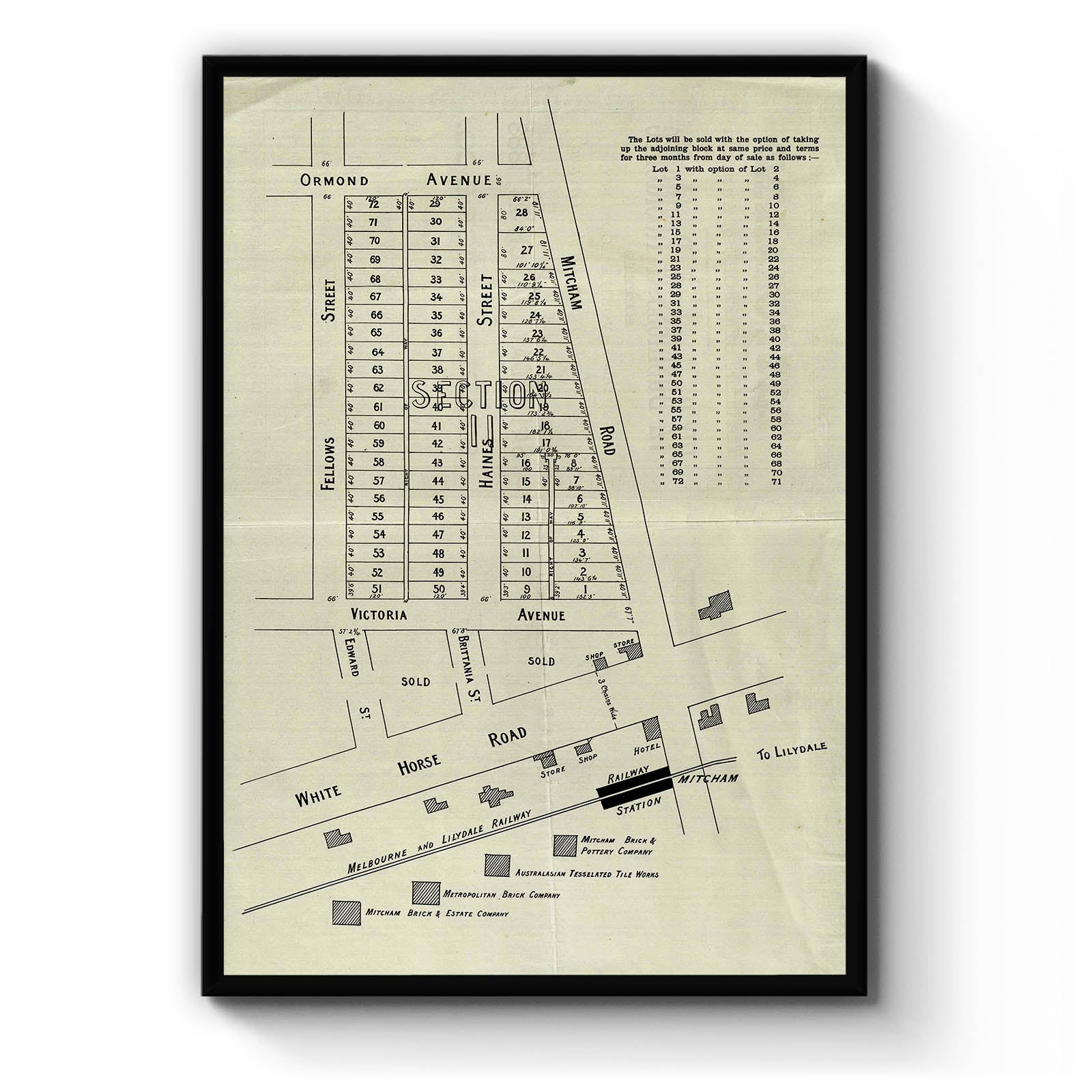 Mitcham, Victoria Australia Vintage Map 14b (1888) Vintage Maps
