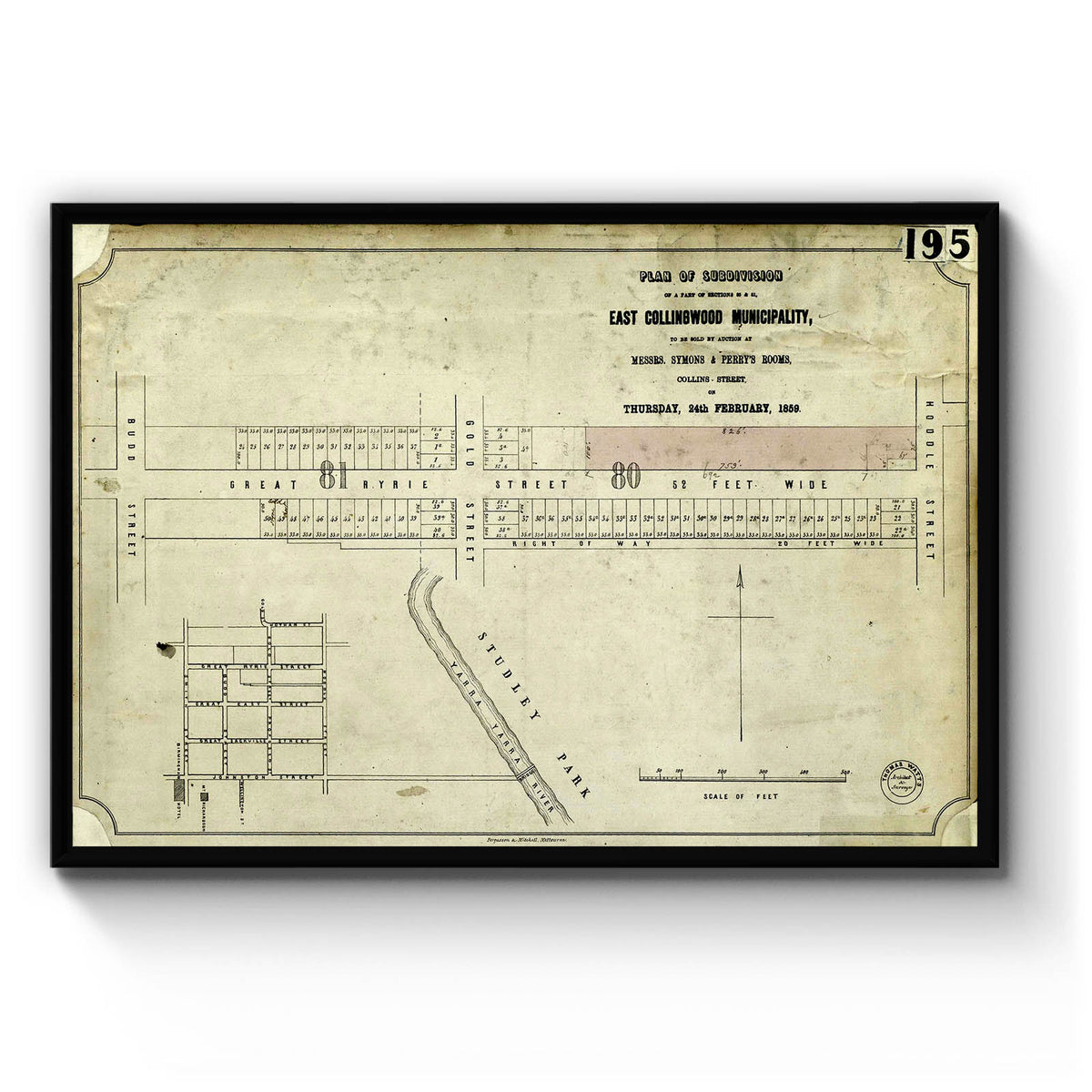 Collingwood, Victoria Australia Vintage Map #22 (1859) – Vintage Maps