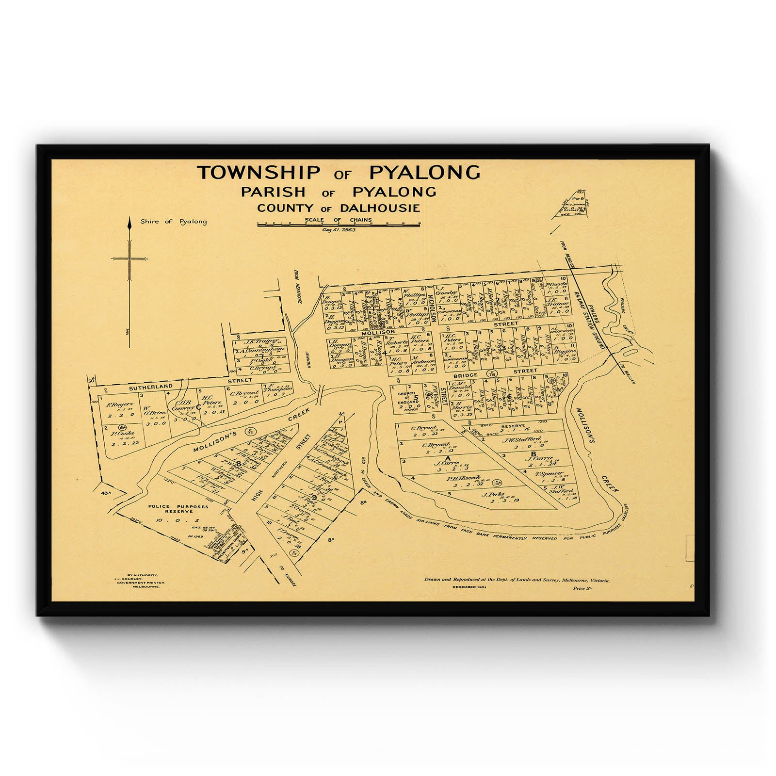 Pyalong, Victoria Vintage Maps