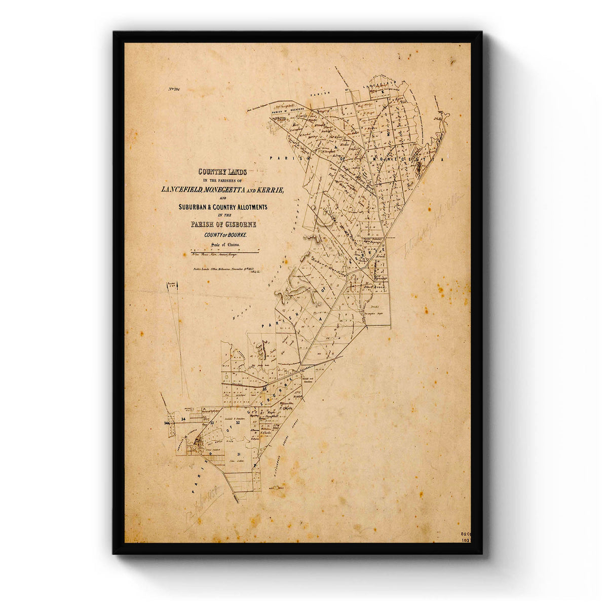 Lancefield, Victoria Australia Vintage Map #5 (1857) – Vintage Maps