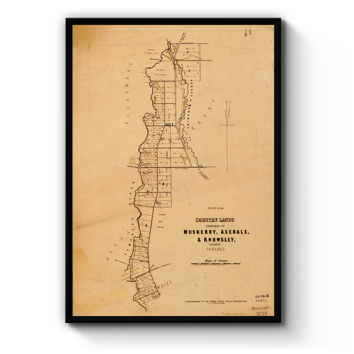 Axedale, Victoria Australia Vintage Map 1 (1858) Vintage Maps