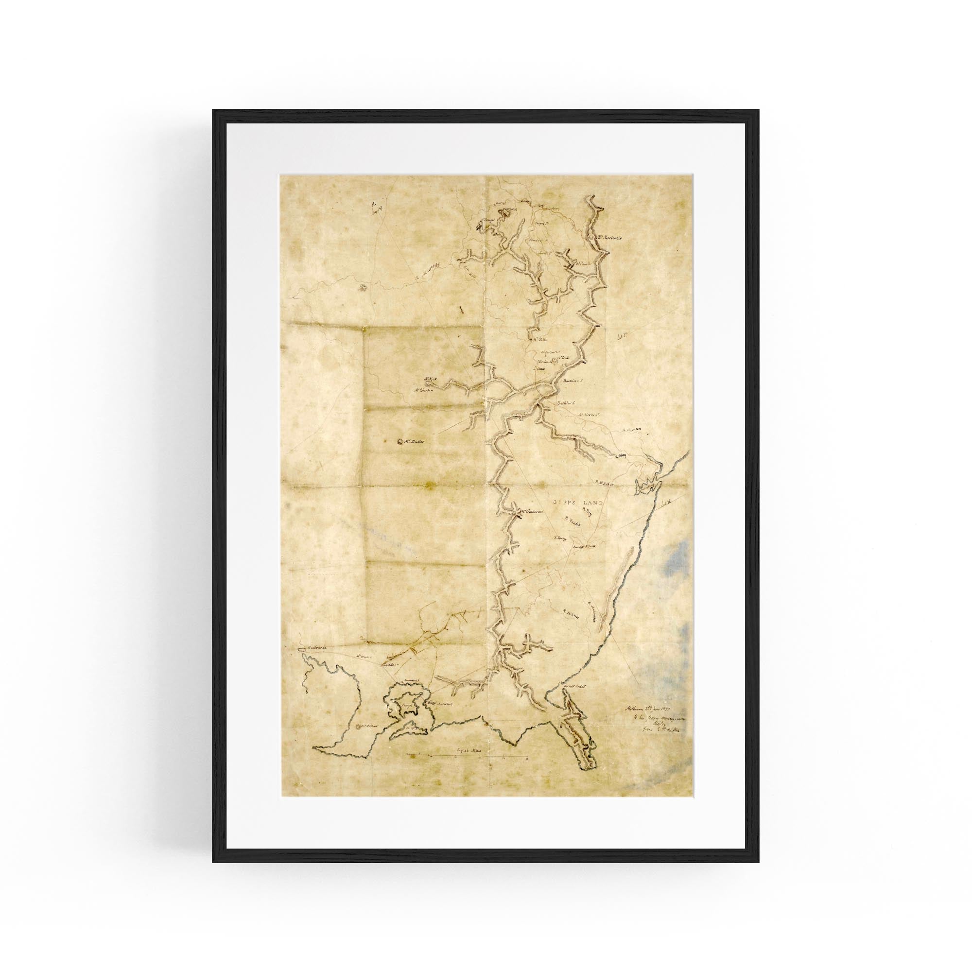 1840 Sketch Map from Gippsland Expedition – Vintage Maps