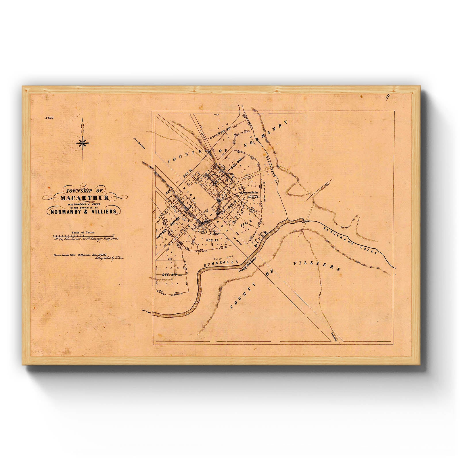 MacArthur, Victoria Australia Vintage Map #2 (1857) – Vintage Maps