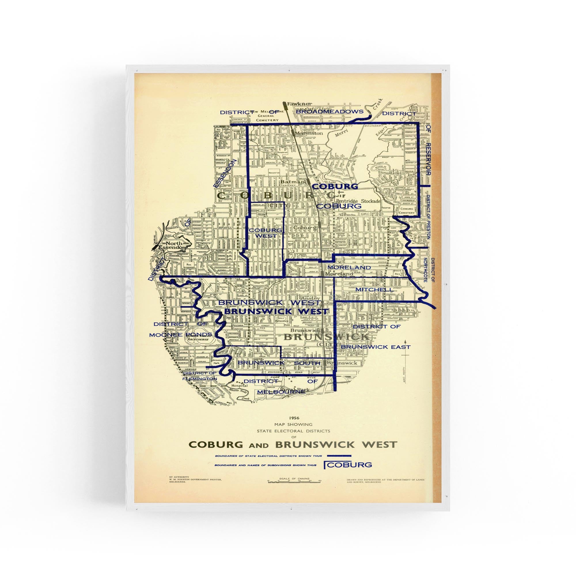 1956 Vintage Map of Coburg, Victoria Australia – Vintage Maps