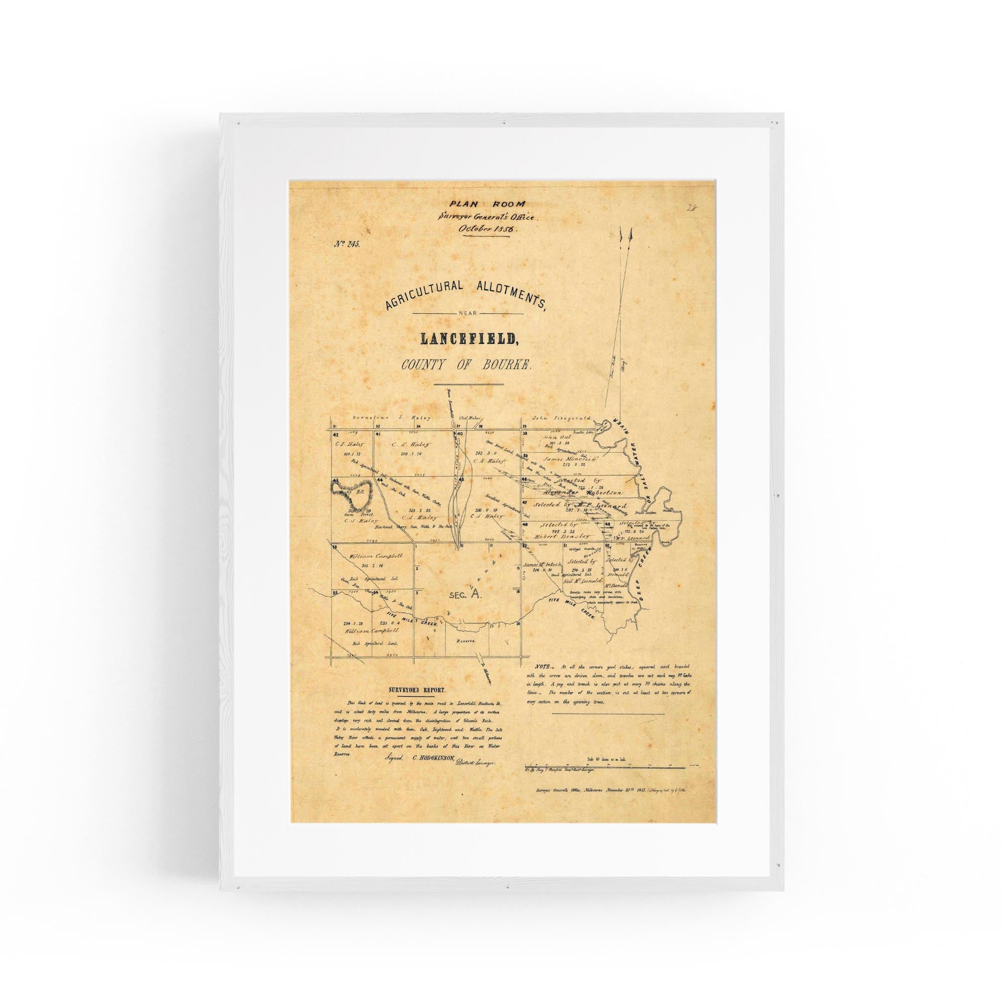 Lancefield, Victoria Australia Vintage Map #6 (1855) – Vintage Maps