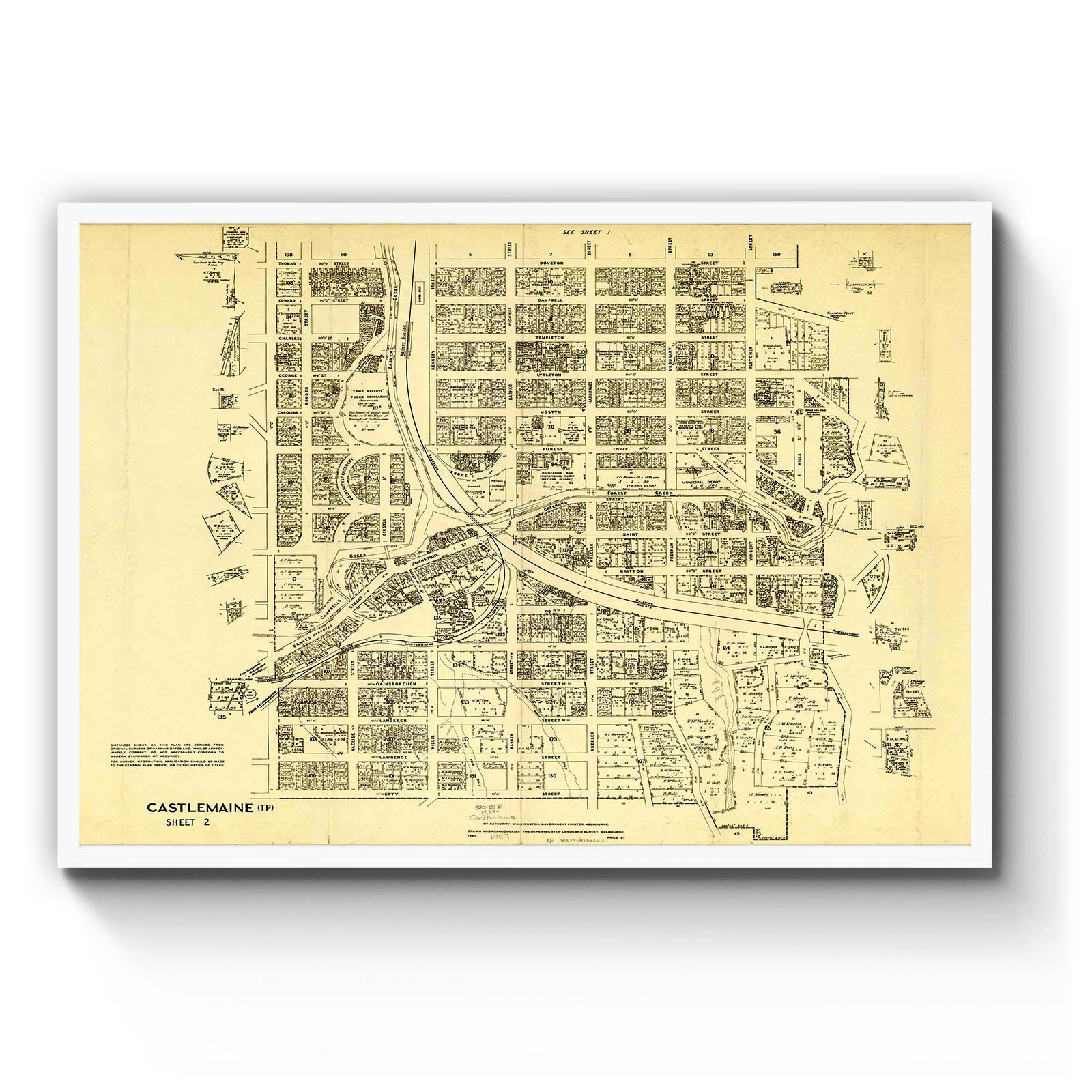 Castlemaine, Victoria Australia Vintage Map #18 (1957) – Vintage Maps