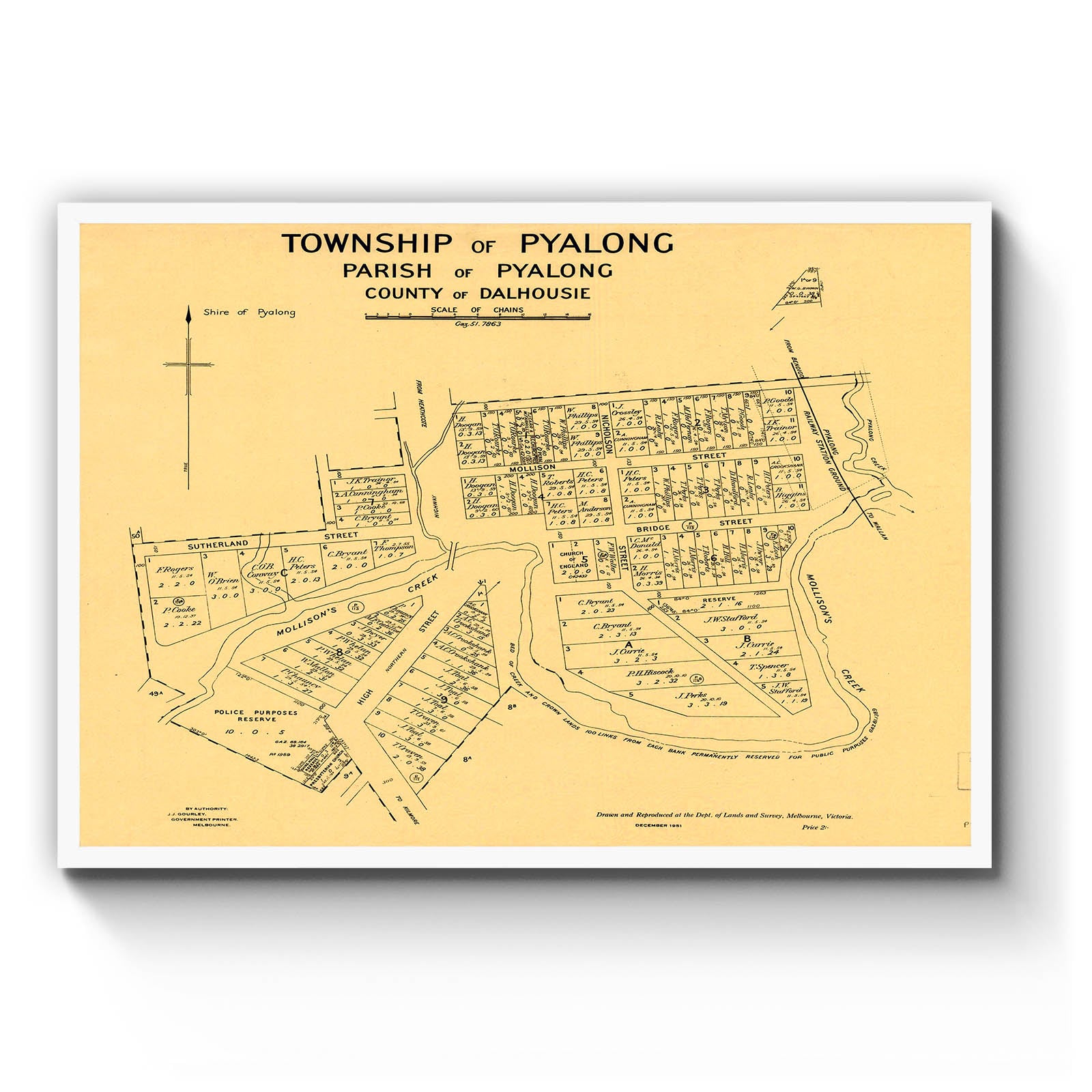 Pyalong, Victoria Australia Vintage Map #2 (1951) – Vintage Maps