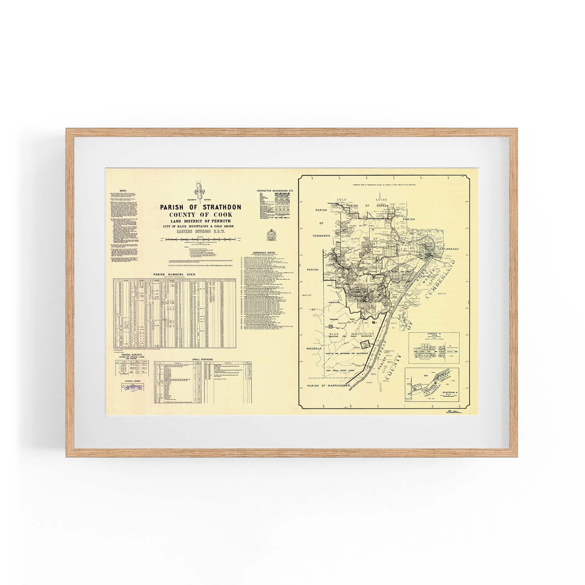 1961 Map of Glenbrook, New South Wales Vintage Maps