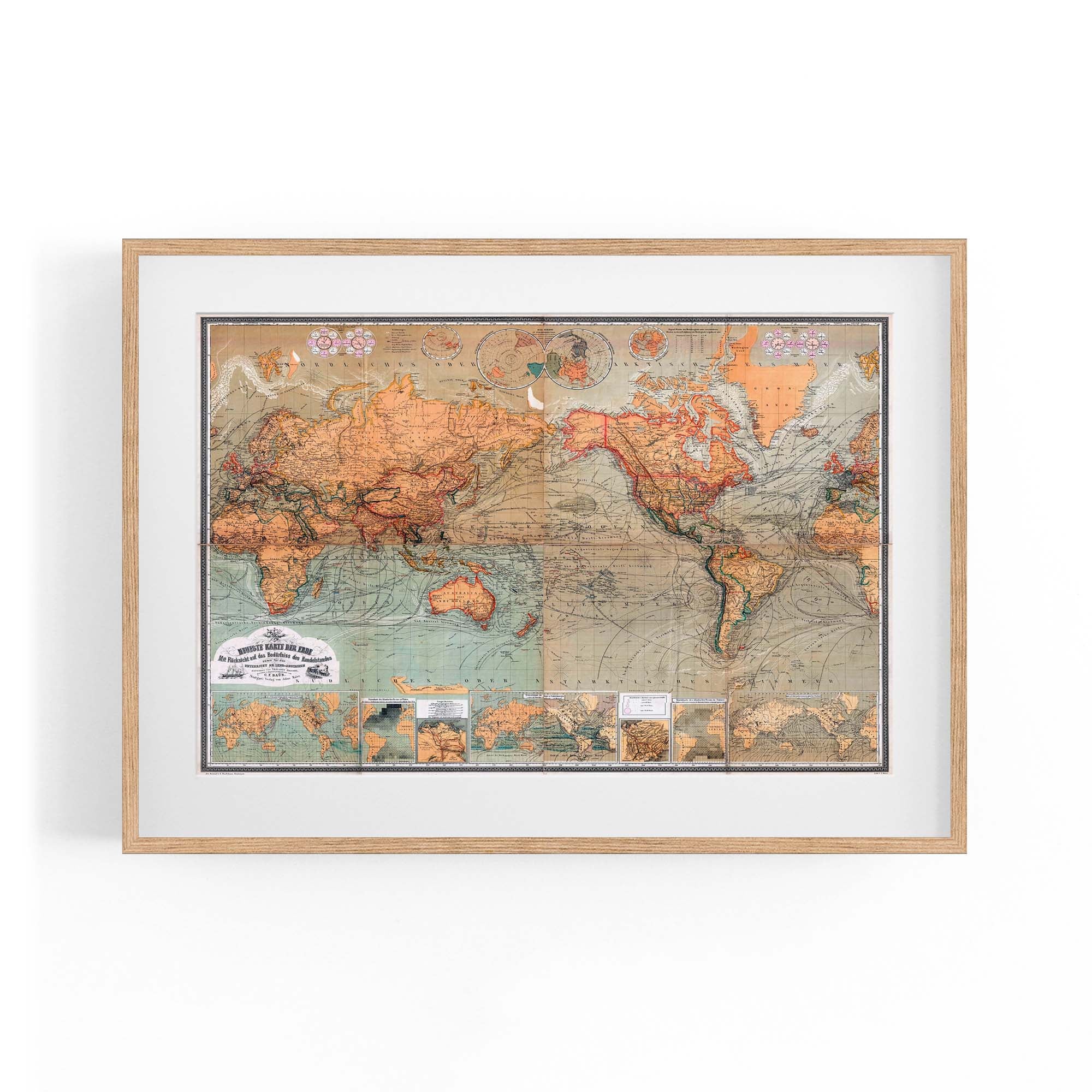 1870 Vintage Map of The World – Vintage Maps