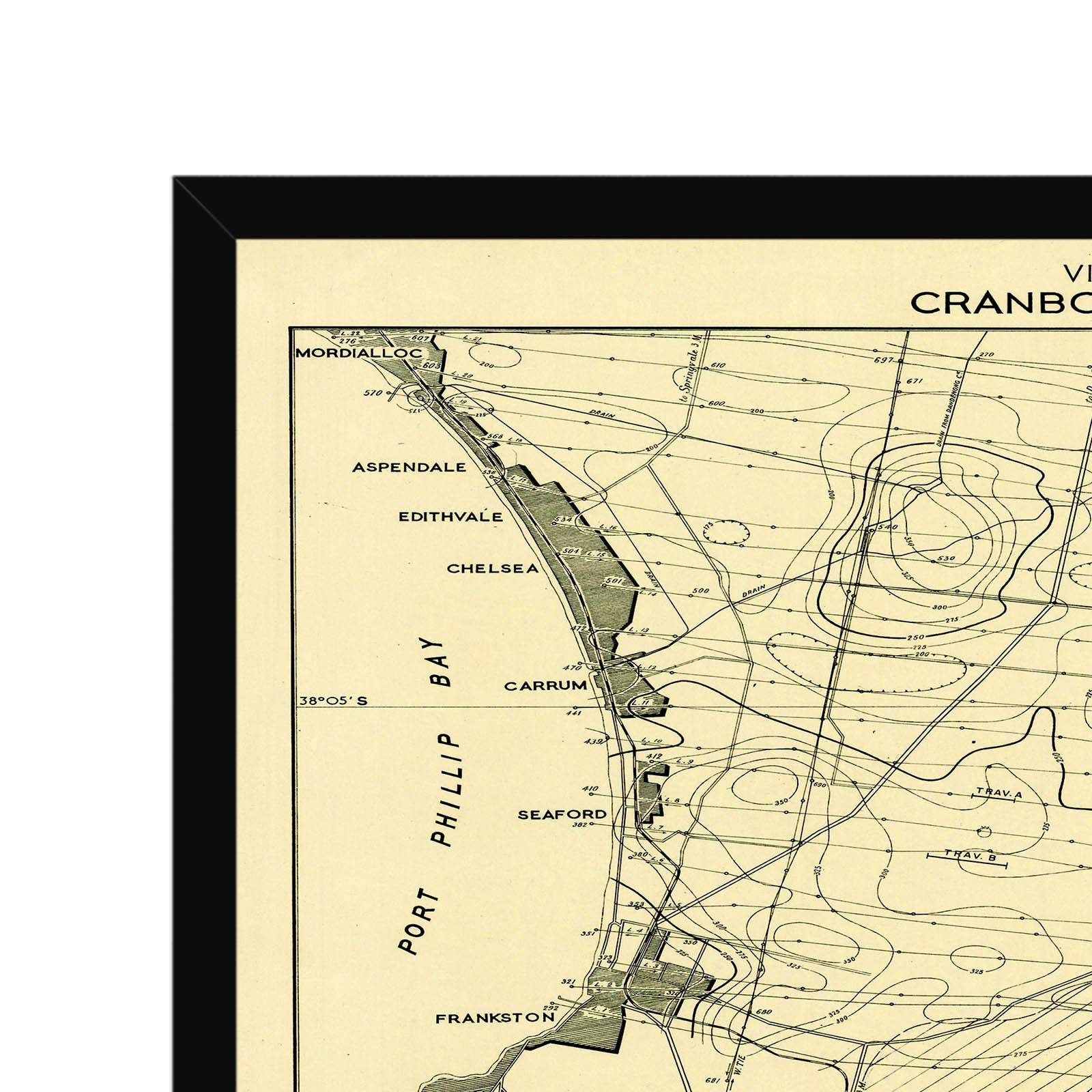Cranbourne, Victoria Australia Vintage Map #9 (1857) β Vintage Maps