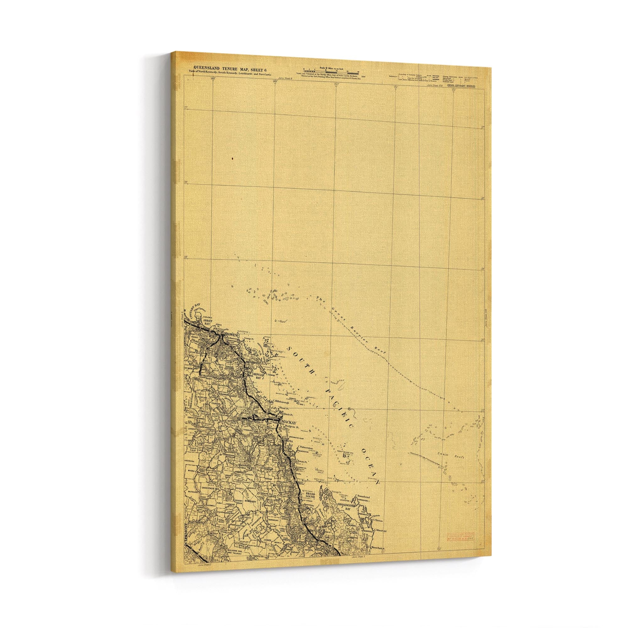 1945 Map of MacKay & Surrounds, Queensland – Vintage Maps