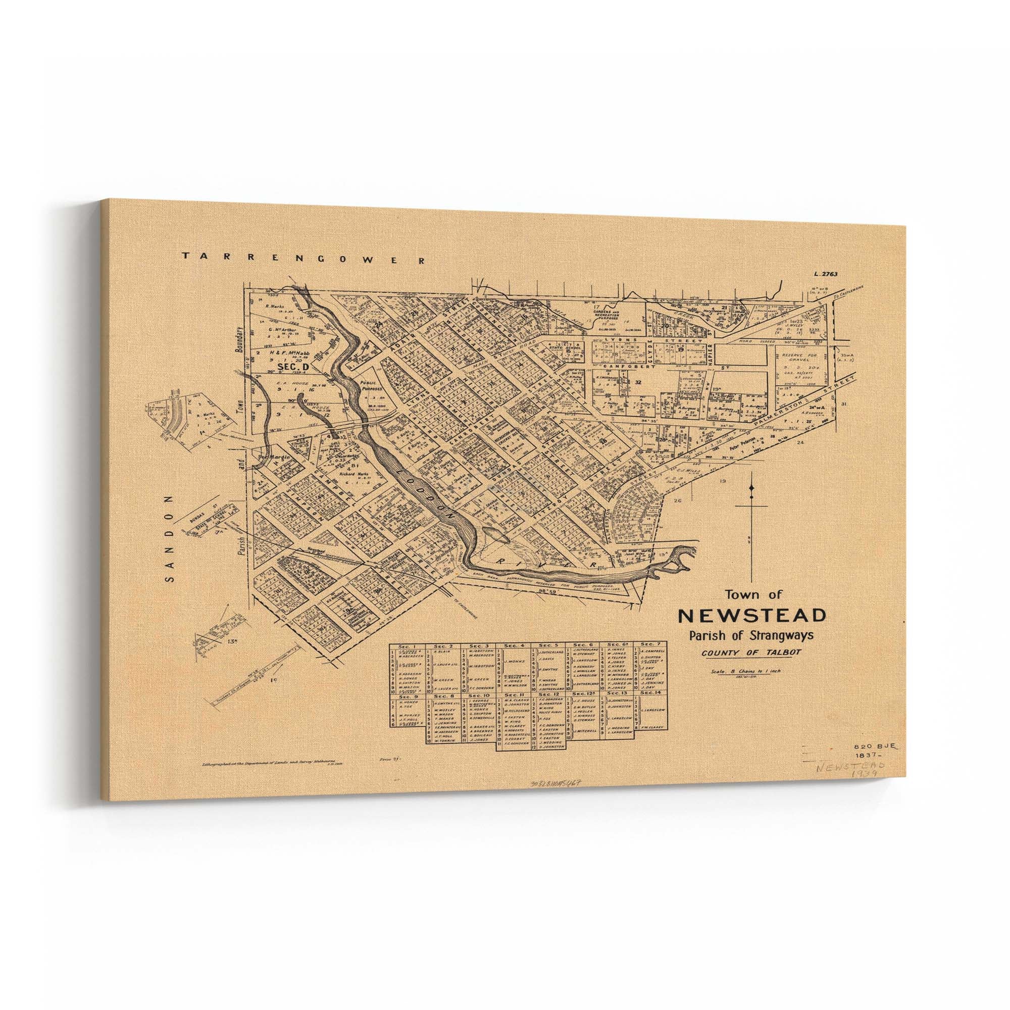 1939 Vintage Map of Newstead, Victoria Australia – Vintage Maps