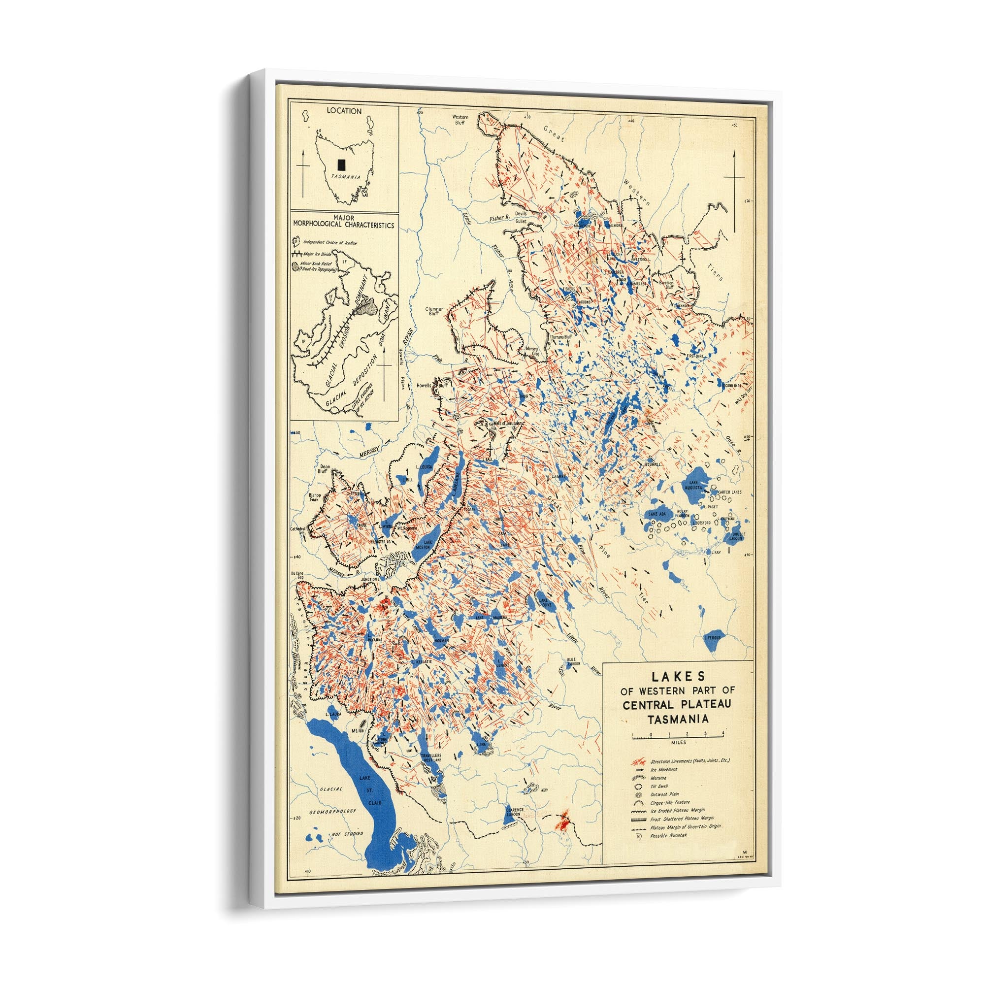 1957 Map of Walls of Jerusalem National Park, Tasmania - Vintage Maps