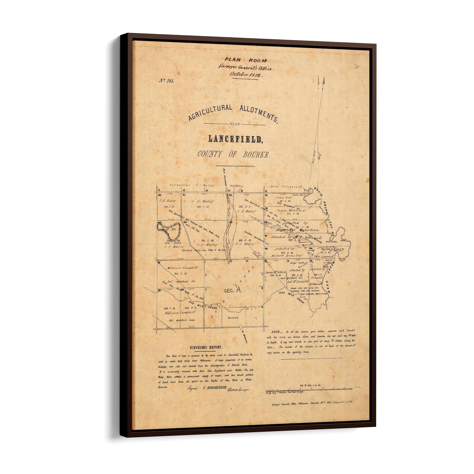 Lancefield, Victoria Australia Vintage Map #6 (1855) – Vintage Maps