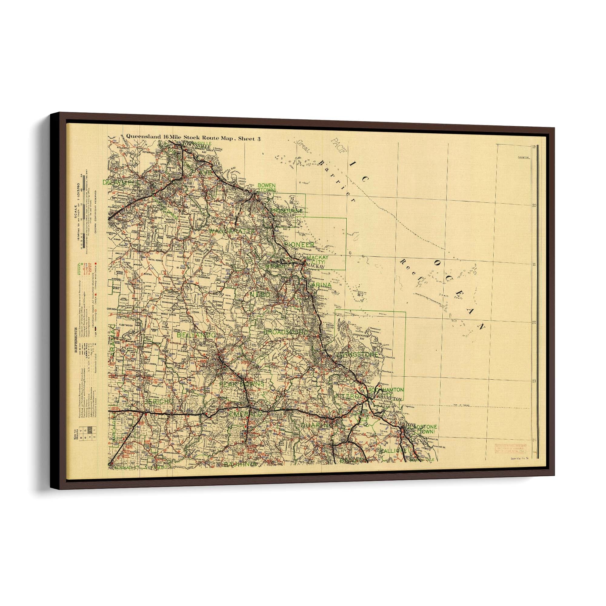 1947 Map of Rockhampton & Surrounds, Queensland – Vintage Maps